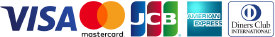 ご利用可能クレジットカード会社：VISA, MASTERCARD, JCB, AMERICAN EXPRESS, Diners Club