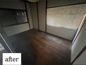 alt="不用品回収後のスッキリした部屋のアフター写真｜縁（ENISHI）が片付け作業を実施"