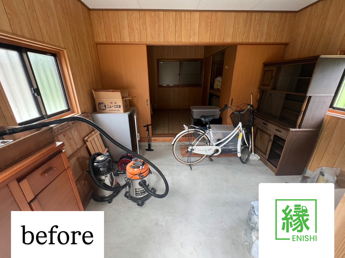 【愛知県豊橋市】ガレージ(倉庫・納屋)内の不用品回収でスッキリ！自転車や家具を整理して快適空間へ｜不用品回収 縁（えにし）