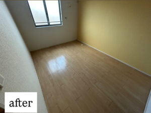 「愛知県春日井市の不用品回収後の部屋。すべての家具や日用品が撤去され、床が見える広々とした空間｜不用品回収縁」